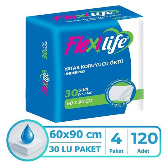 Flexi Lİfe Yatak Koruyucu Örtü 60x90 Cm 120 Adet