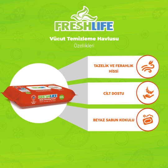 Freshlife Vücut Temizleme Havlusu 1200 Adet - 2