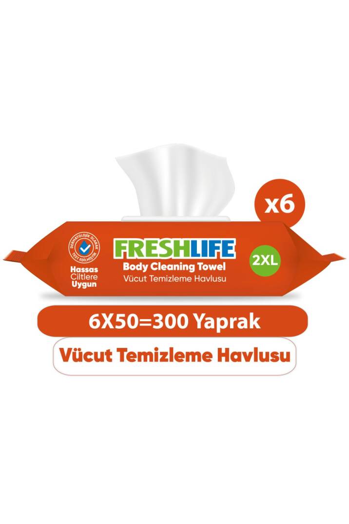 Freshlife Vücut Temizleme Havlusu 6x50 (300 Yaprak) - 1