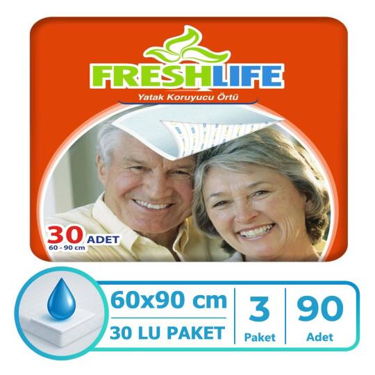 Freshlife Yatak Koruyucu Örtü 60x90 Cm 90 Adet