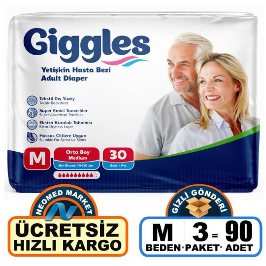Giggles Belbantlı Hasta Bezi M-Medium Beden 120 Adet