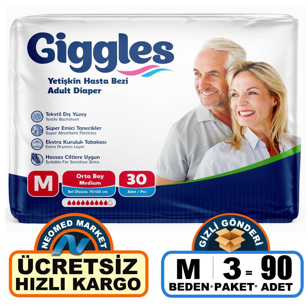 Giggles Belbantlı Hasta Bezi M-Medium Beden 120 Adet - 1