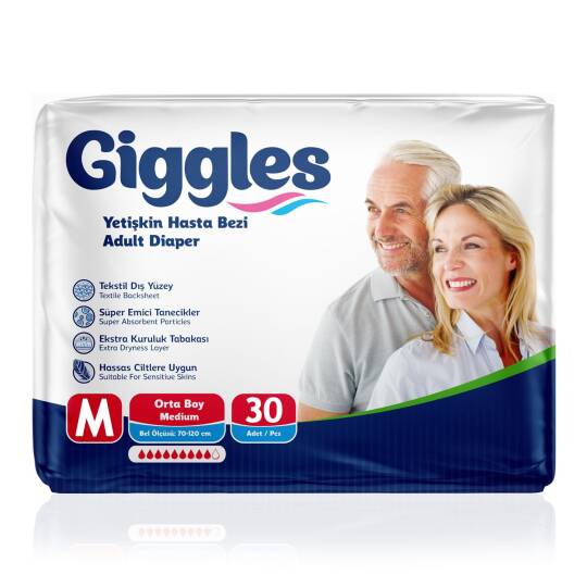Giggles Belbantlı Hasta Bezi M-Medium Beden 30 Adet