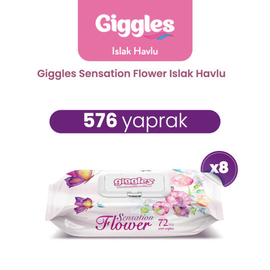 Giggles Islak Havlu Flower Sansation 576 Adet - 2