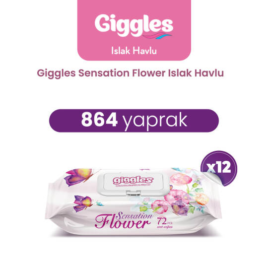 Giggles Islak Havlu Flower Sansation 864 Adet