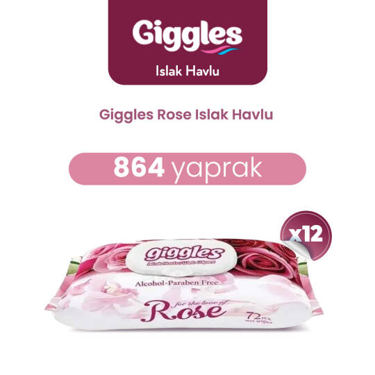 Giggles Islak Havlu Gül 864 Adet
