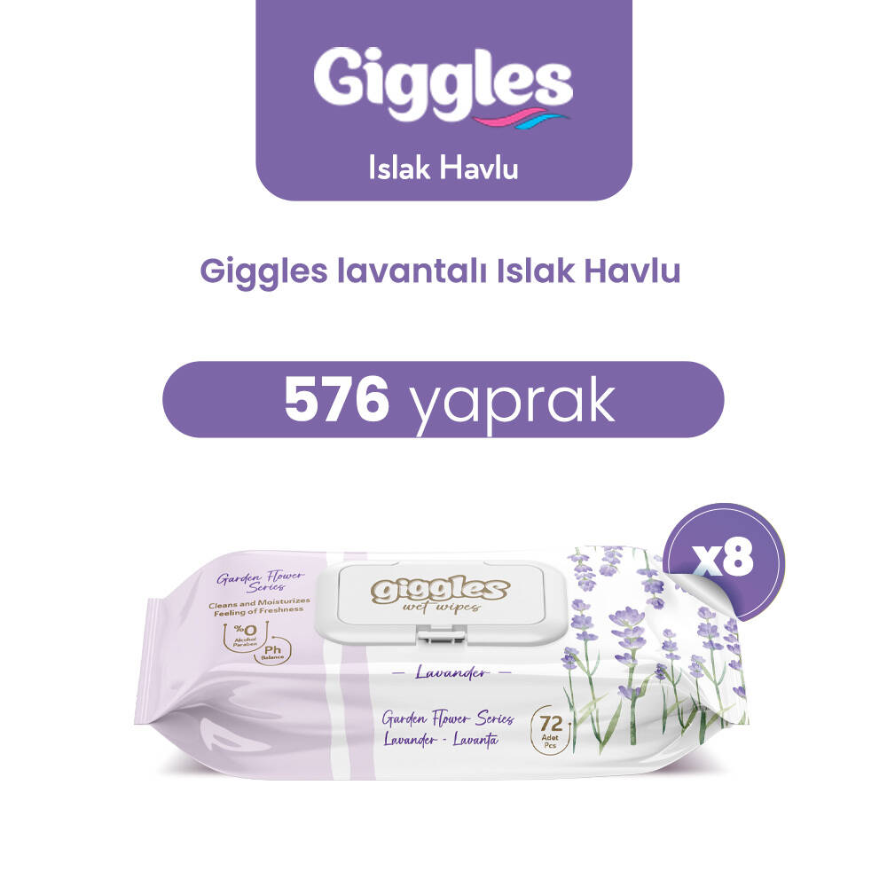Giggles Islak Havlu Lavanta 576 Adet - 1