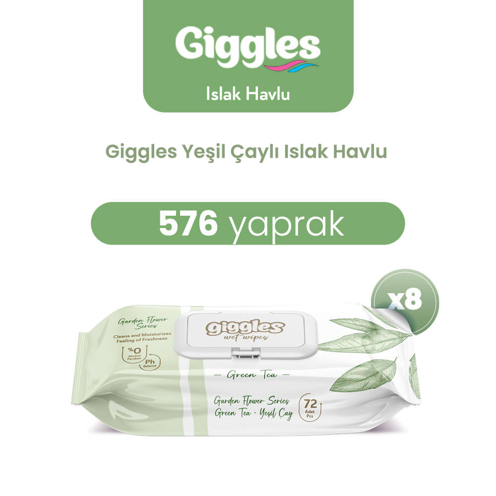 Giggles Islak Havlu Yeşil Çay 576 Adet - 1