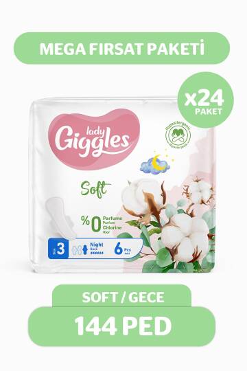 Giggles Lady Soft Hijyenik Ped Gece 144 Adet