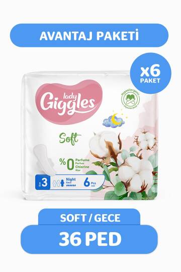 Giggles Lady Soft Hijyenik Ped Gece 36 Adet