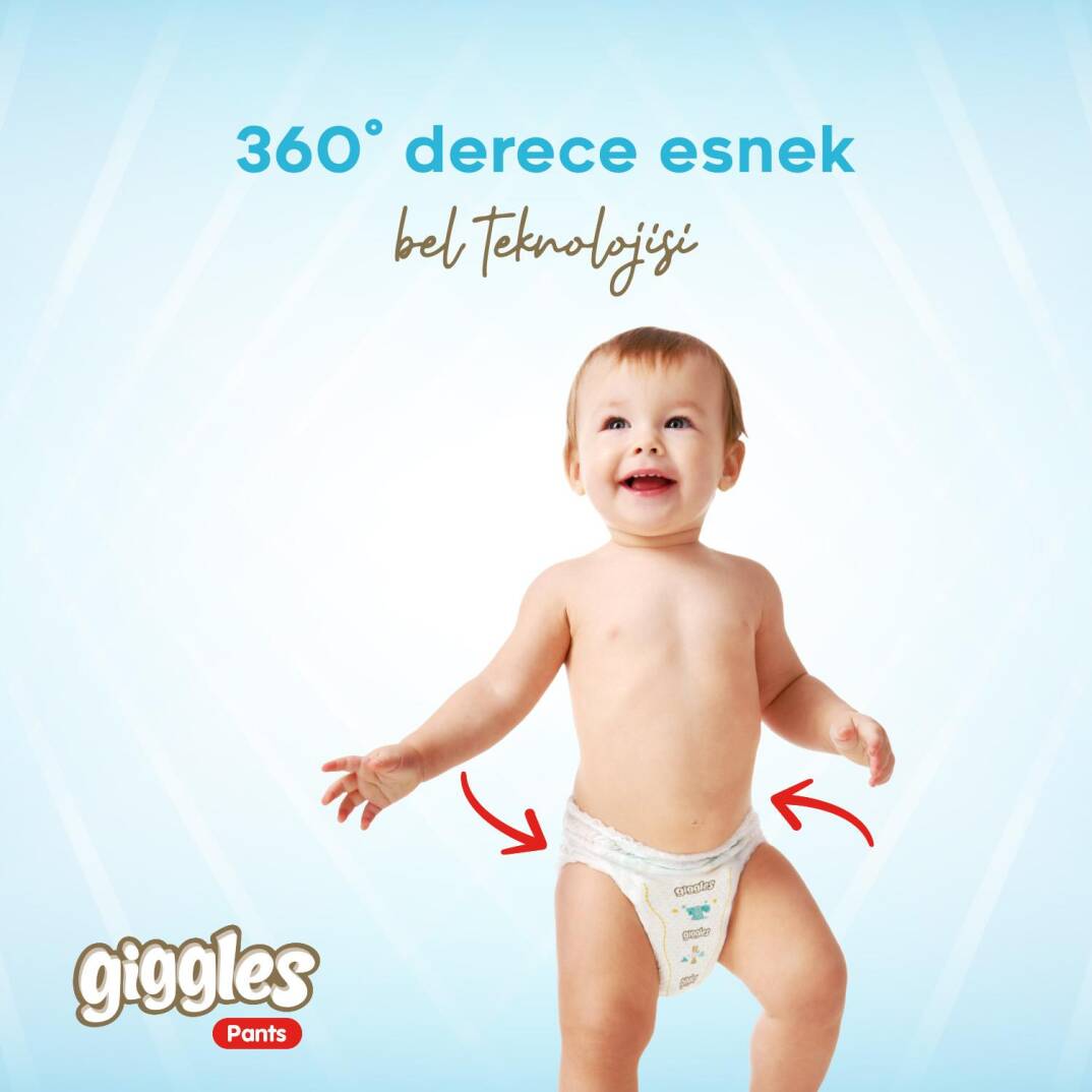 Giggles Pants Külotlu Bebek Bezi 6 Numara Extra Large Aylık Paket - 60 Adet - 2