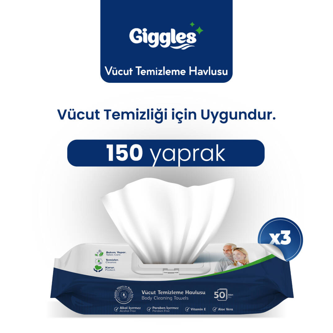 Giggles Perine ve Vücut Temizleme Havlusu 150 Adet - 1