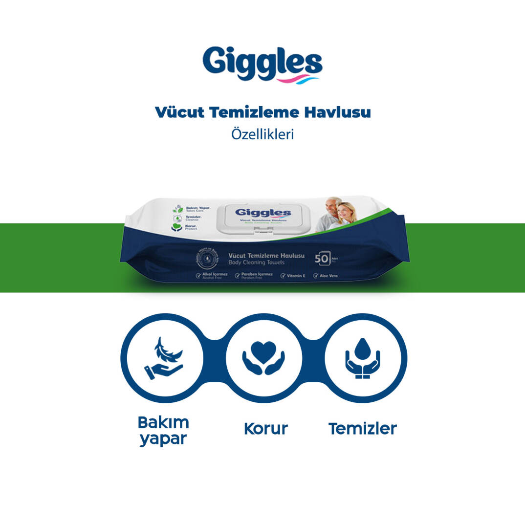 Giggles Perine ve Vücut Temizleme Havlusu 300 Adet - 2