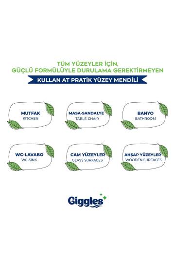 Giggles Pratik Yüzey Temizleme Havlusu 300 Adet - 3