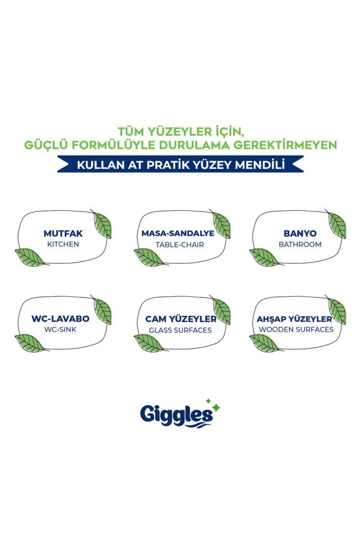 Giggles Pratik Yüzey Temizleme Havlusu 300 Adet - 3