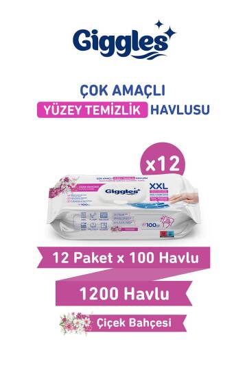Giggles XXL İz Bırakmayan Yüzey Temizlik Havlusu Çiçek Bahçesi 1200 Yaprak