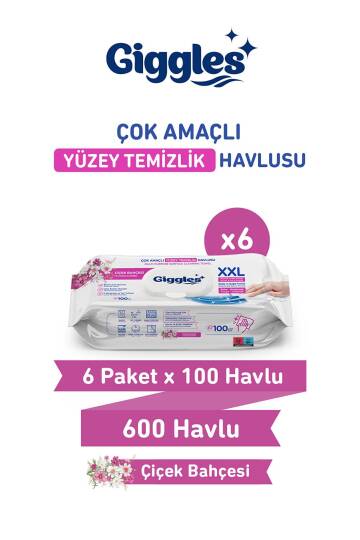 Giggles XXL İz Bırakmayan Yüzey Temizlik Havlusu Çiçek Bahçesi 600 Yaprak