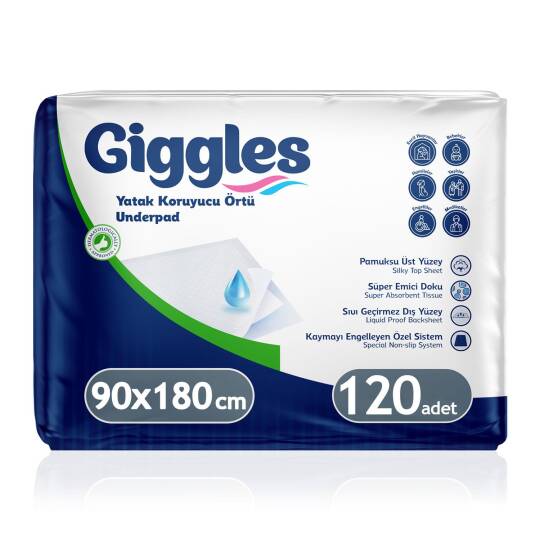 Giggles Yatak Koruyucu Örtü  90x180 Cm 120 Adet
