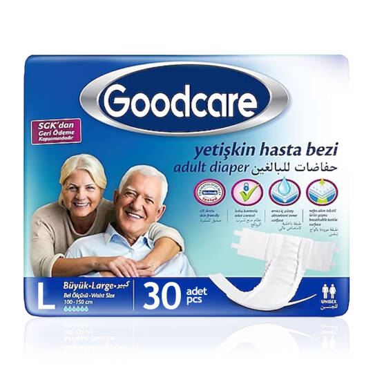 Goodcare Belbantlı Tekstil Yüzey Hasta Bezi L-Large Beden 30 Adet