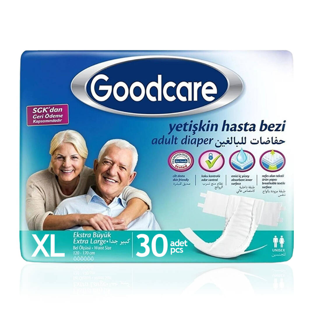 Goodcare Belbantlı Tekstil Yüzey Hasta Bezi XL- Extra Large Beden 30 Adet - 1