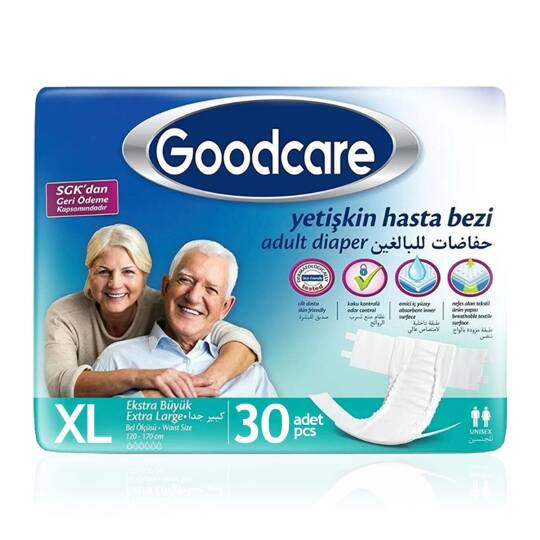 Goodcare Belbantlı Tekstil Yüzey Hasta Bezi XL- Extra Large Beden 30 Adet