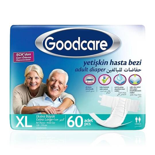 Goodcare Belbantlı Tekstil Yüzey Hasta Bezi XL- Extra Large Beden 60 Adet
