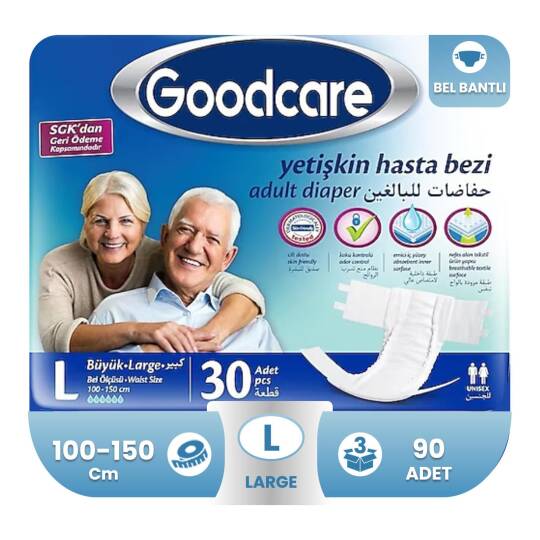 Goodcare Belbantlı Tekstil Yüzey Hasta Bezi XL- Extra Large Beden 90 Adet