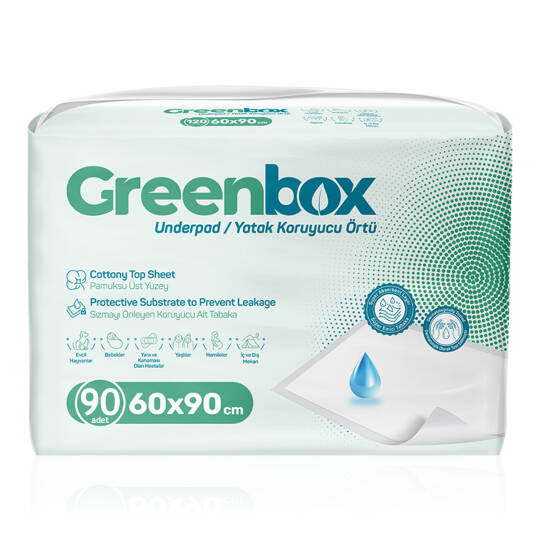Greenbox Yatak Koruyucu Örtü  60x90 Cm 90 Adet