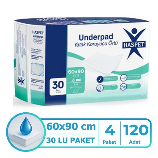 Haspet Yatak Koruyucu Örtü 60x90 Cm 120 Adet