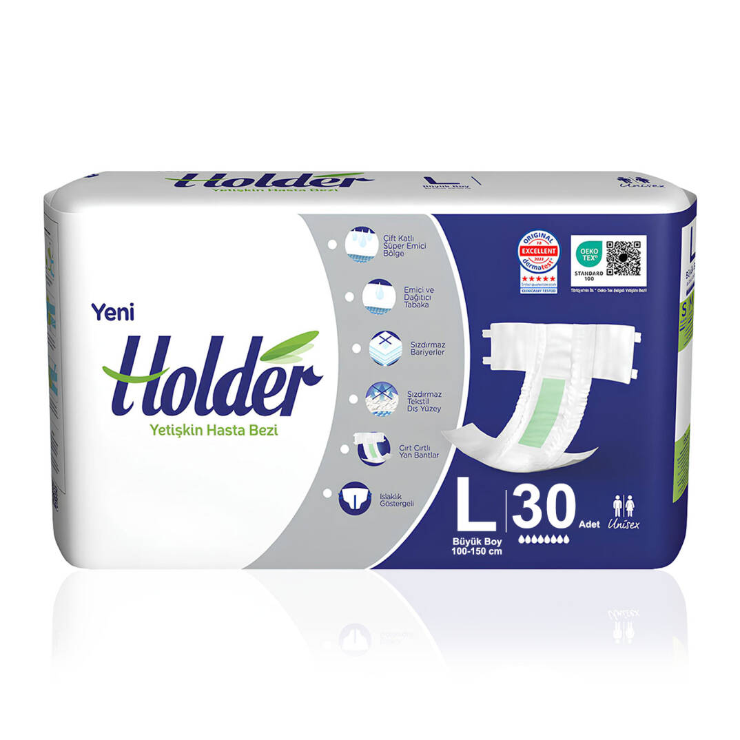 Holder Belbantlı Hasta Bezi L-Large Beden 30 Adet - 1