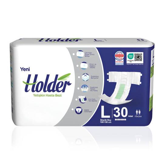 Holder Belbantlı Hasta Bezi L-Large Beden 30 Adet