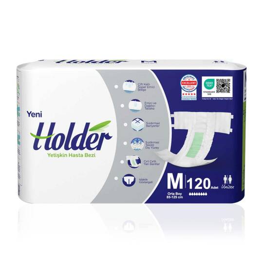 Holder Belbantlı Hasta Bezi M-Medium Beden 120 Adet