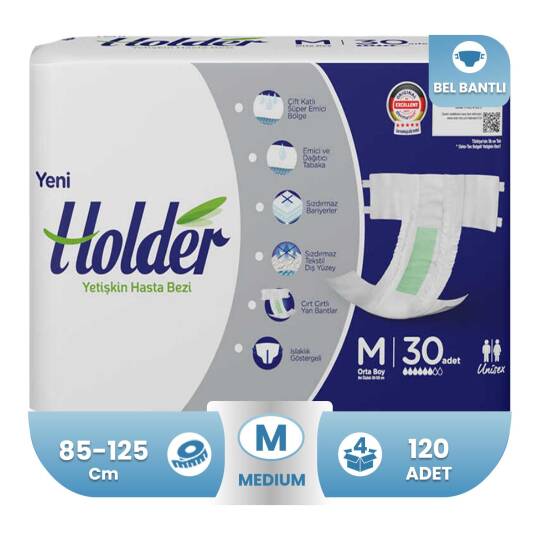 Holder Belbantlı Hasta Bezi M-Medium Beden 120 Adet