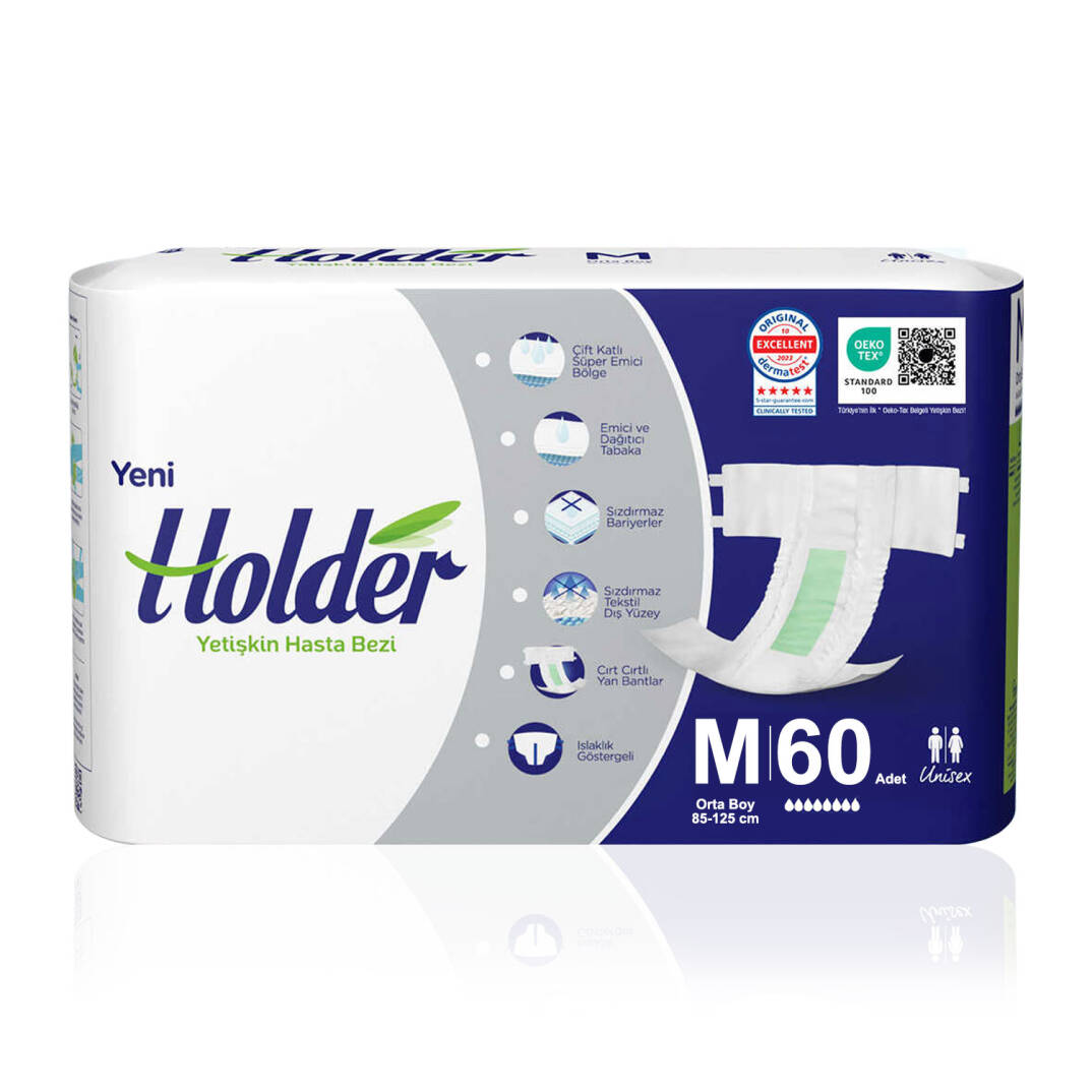 Holder Belbantlı Hasta Bezi M-Medium Beden 60 Adet - 1
