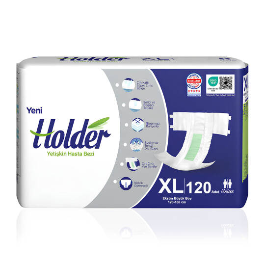 Holder Belbantlı Hasta Bezi XL-Extra Large Beden 120 Adet