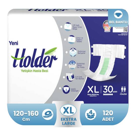 Holder Belbantlı Hasta Bezi XL-Extra Large Beden 120 Adet