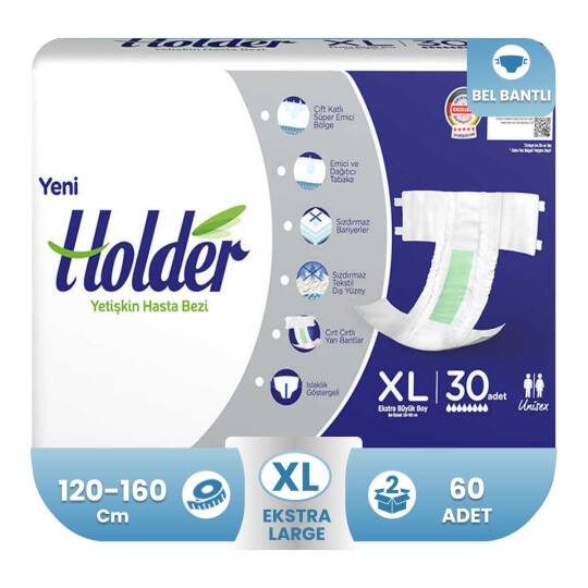 Holder Belbantlı Hasta Bezi XL-Extra Large Beden 60 Adet
