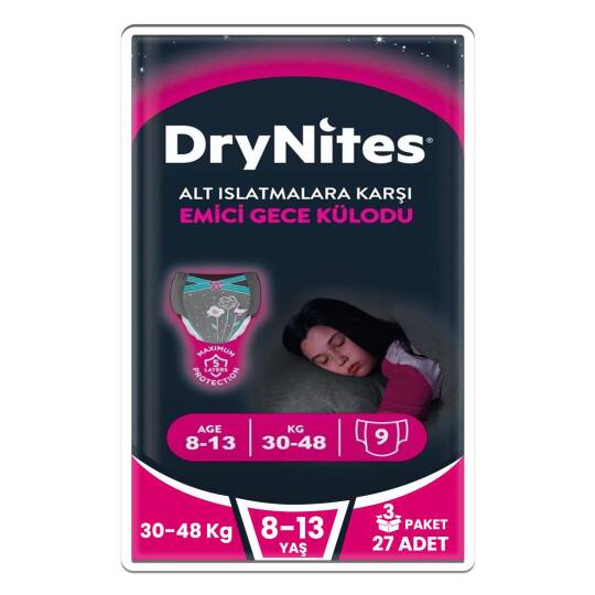 Huggies Drynites Emici Gece Külodu Kız 8-13 Yaş 30-48 Kilo 27 Adet
