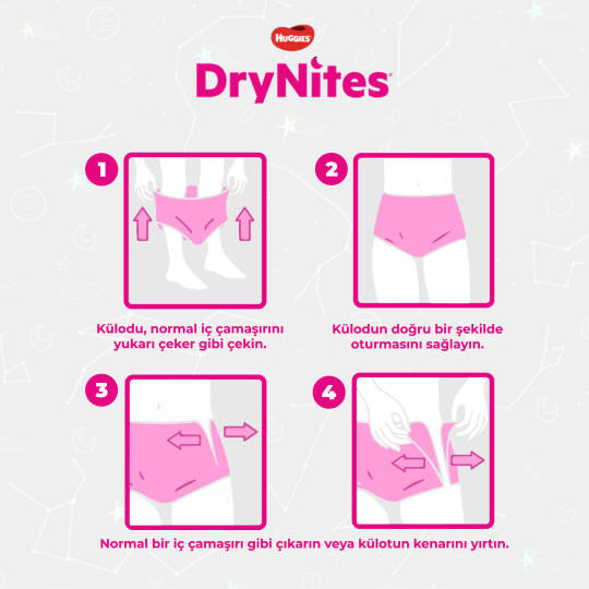 Huggies Drynites Emici Gece Külodu Kız 8-13 Yaş 30-48 Kilo 9 Adet - 2