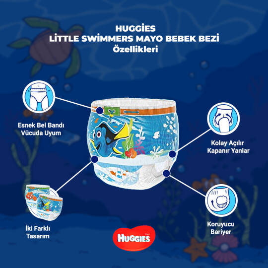 Huggies Little Swimmers 3-4 Numara 7-15 kg 24lü Mayo Bez - 4