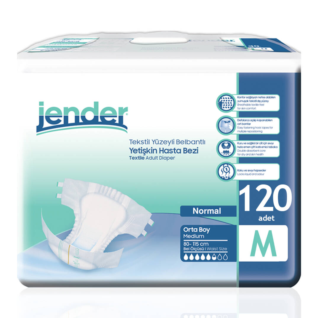 Jender Bel Bantlı Hasta Bezi M-Medium Beden 120 Adet - 1