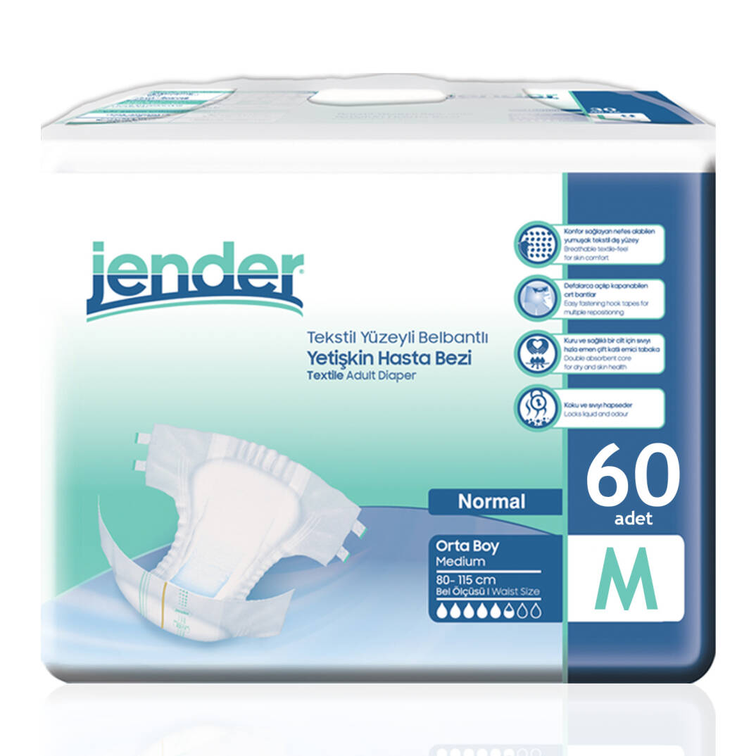 Jender Bel Bantlı Hasta Bezi M-Medium Beden 60 Adet - 1