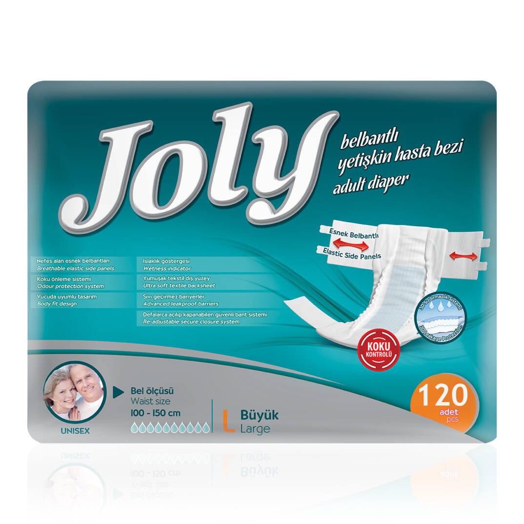 Joly  Belbantlı Hasta Bezi L-Large Beden 120 Adet - 1