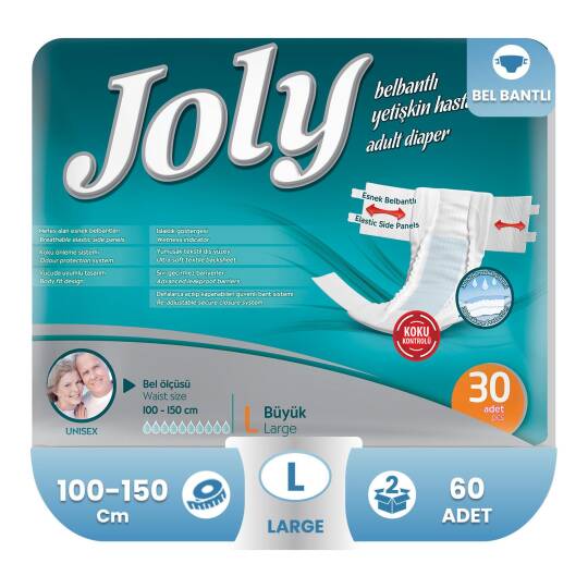 Joly  Belbantlı Hasta Bezi L-Large Beden 60 Adet