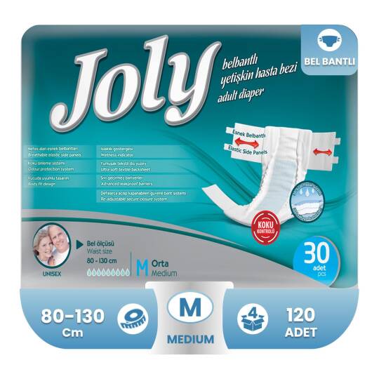 Joly  Belbantlı Hasta Bezi M-Medium Beden 120 Adet