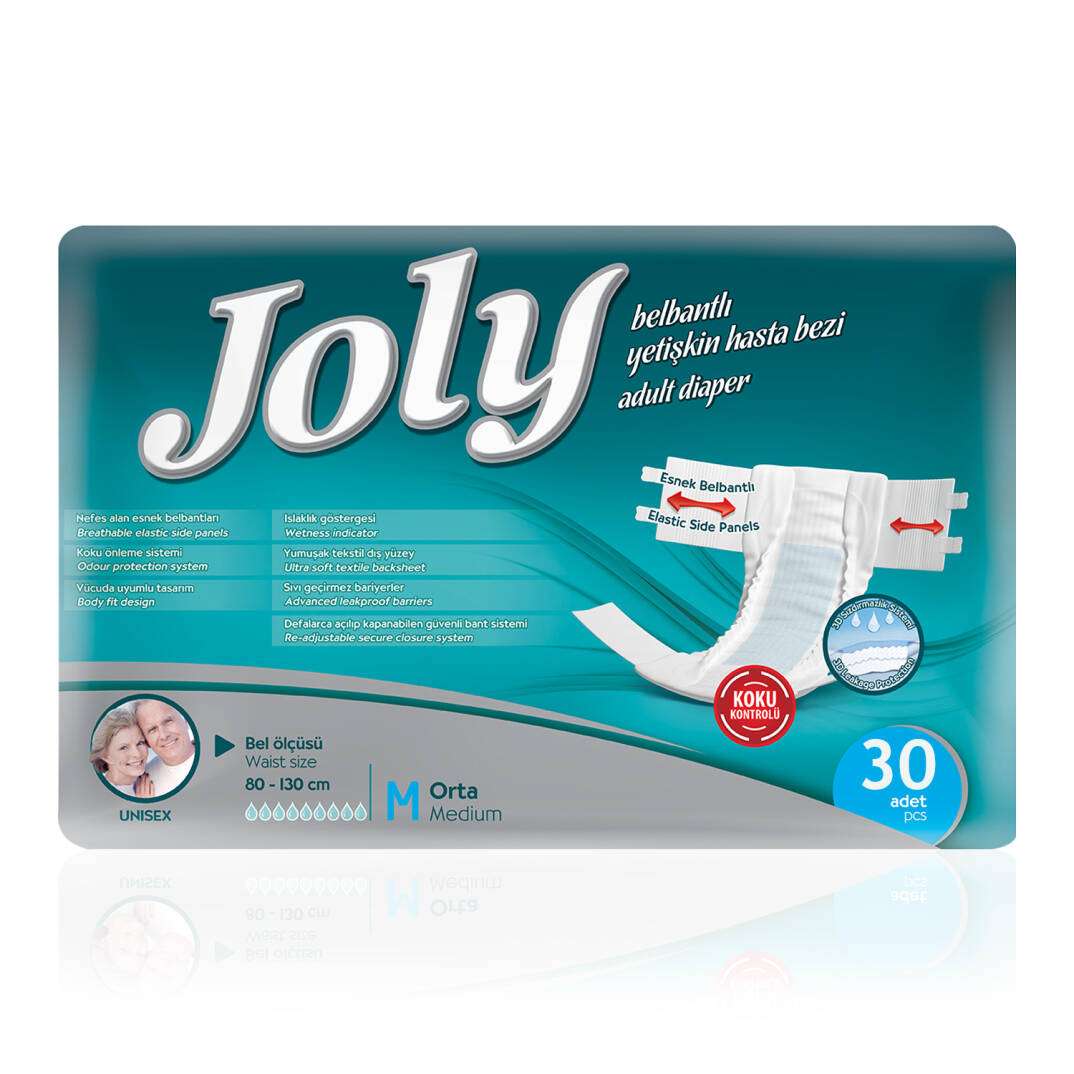 Joly  Belbantlı Hasta Bezi M-Medium Beden 30 Adet - 1