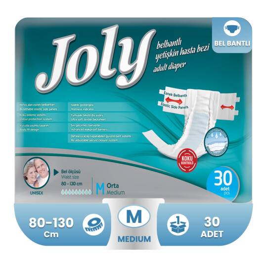 Joly  Belbantlı Hasta Bezi M-Medium Beden 30 Adet