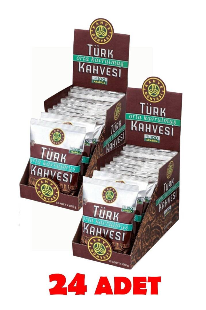 Kahve Dünyası Türk Kahvesi Orta Kavrulmuş 100 Gr 24 Adet - 1