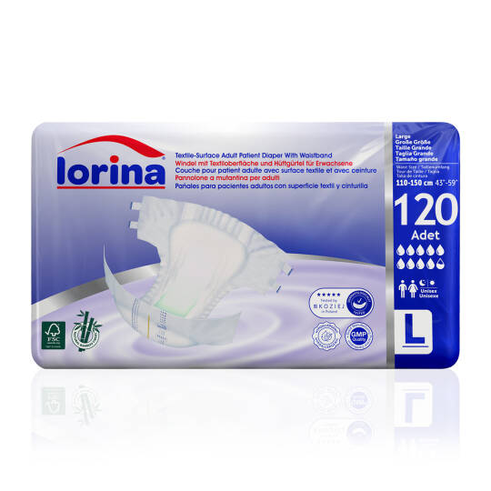 Lorina Bel Bantlı Hasta Bezi L-Large Beden 120 Adet