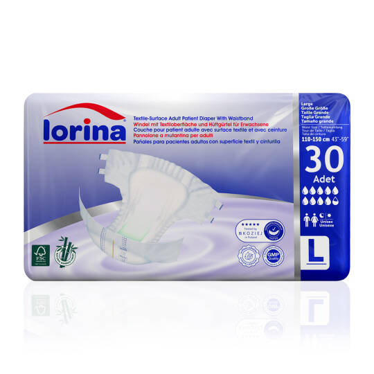 Lorina Bel Bantlı Hasta Bezi L-Large Beden 30 Adet